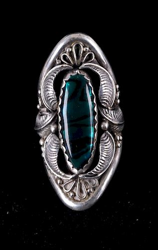 Navajo Signed Abalone & Sterling Silver Ring