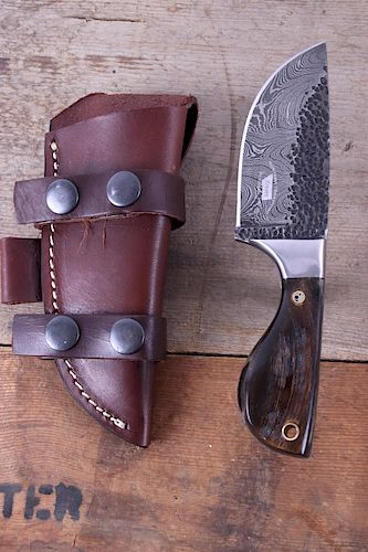 Montana Territory Knives Hammered Damascus Knife