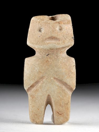 Miniature Guerrero Mezcala Stone Axe God Pendant