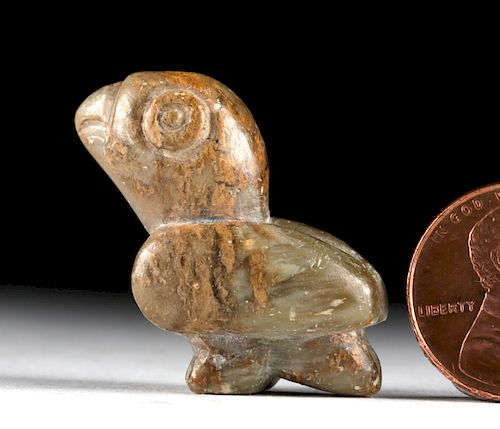 Moche Greenstone Baby Parrot Amulet