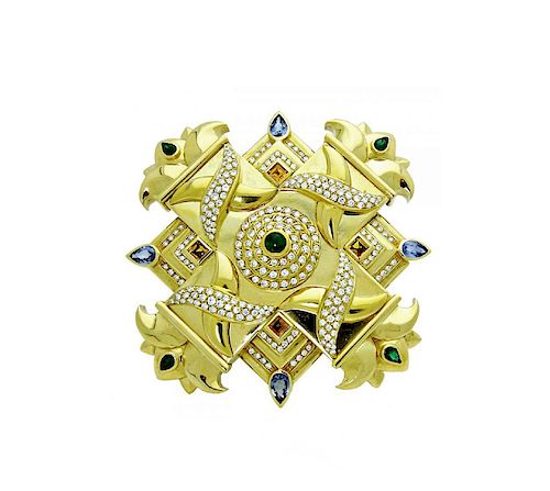 Large 18K Gold Exceptional  Broach/Pendent