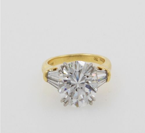 Harry Winston 18K Yellow Gold  4.22CT Diamond Ring