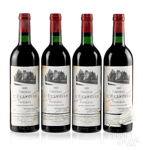 Four bottles of 1983 Chateau L'Evangile