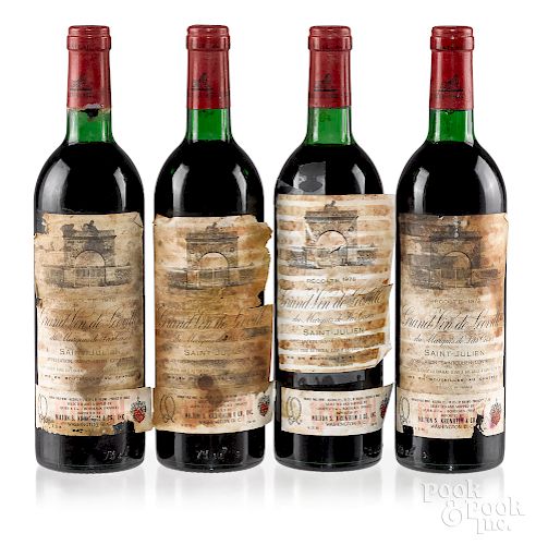 Four bottles of Chateau Leoville Las Cases 1978