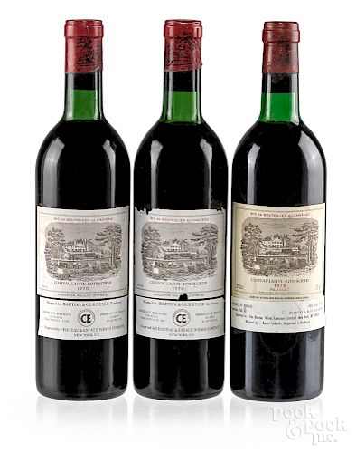 Three bottles of Chateau Lafite Rothschild