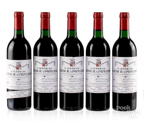 Five bottles of Chateau Latour A Pomeral