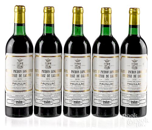 Five bottles of 1979 Chateau Pichon Longueville