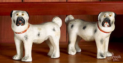 Pair of Pennsylvania chalkware dogs