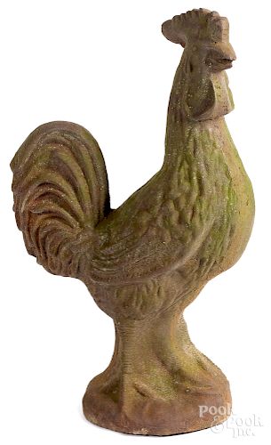 Cast iron rooster garden statue