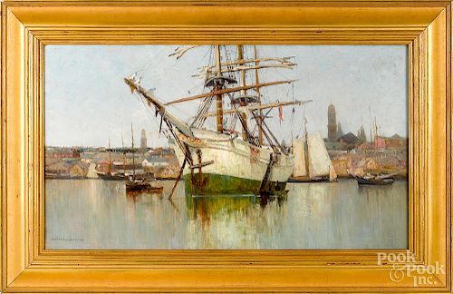 Carlton Chapman (American 1860-1925) harbor scene