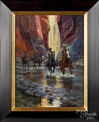 Robert Lavin (American 1919-1997) men on horseback