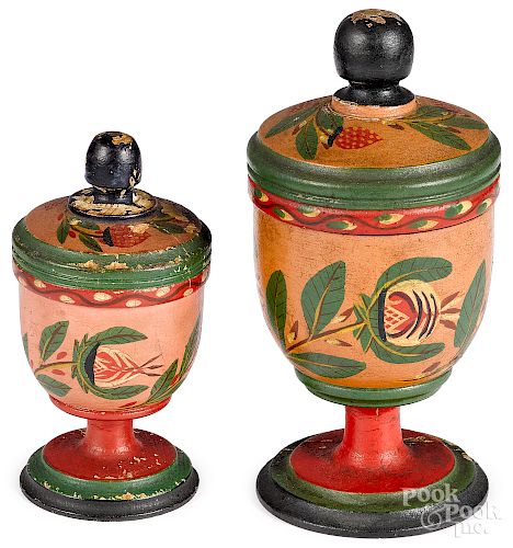 Two Joseph Lehn (Lancaster 1798-1892) saffron cups