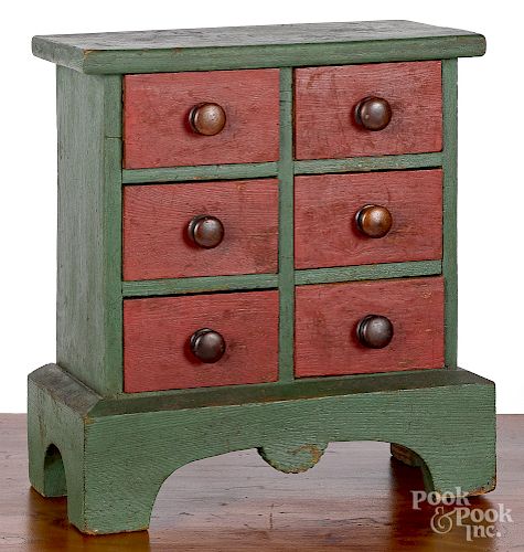 Painted oak table top cabinet