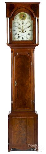 Federal mahogany tall case clock
