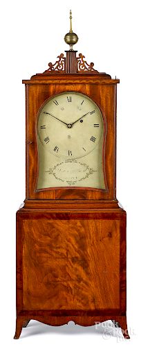 Boston, Massachusetts Federal mahogany shelf clock