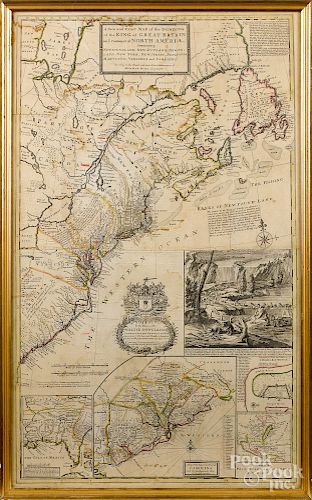 Herman Moll engraved map of North America