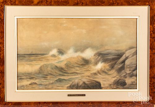Edmund Darch Lewis watercolor coastal scene