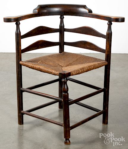 New England country Chippendale corner chair