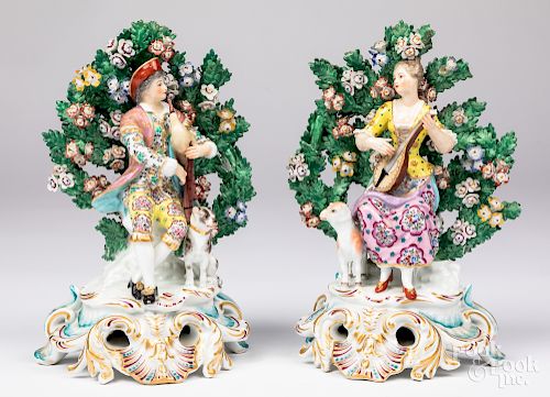 Pair of porcelain bocage figures