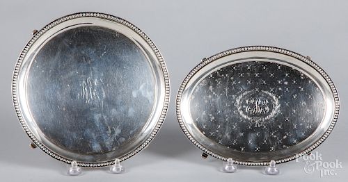 Two sterling silver salvers