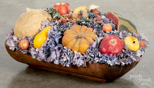 Wooden trencher with wax and composition fruit