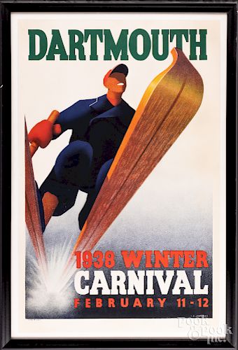 Dartmouth 1938 Winter Carnival skiing poster