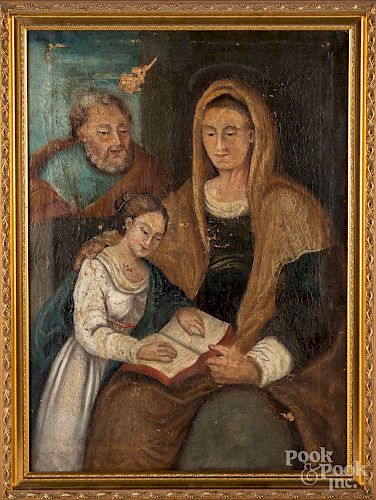 Oil on canvas religious scene