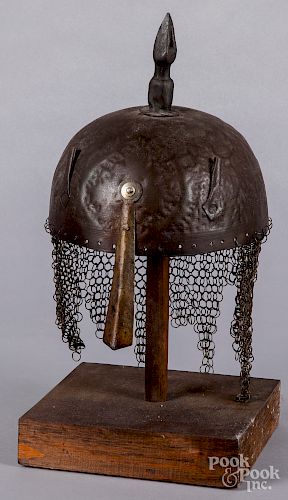 Indo Persian spiked chain mail helmet