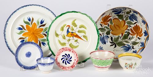 Group of spatter and pearlware