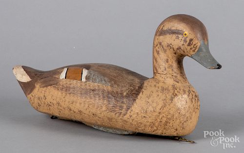 Carved and painted widgeon decoy