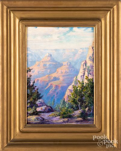 Oil on board landscape of the Grand Canyon