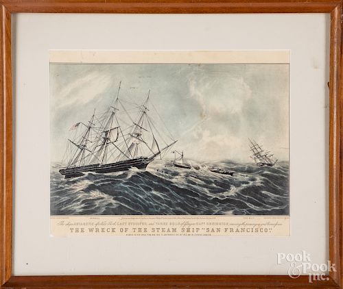 Five contemporary nautical lithographs