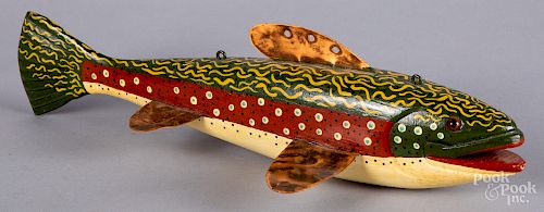 Contemporary carved and painted fish decoy