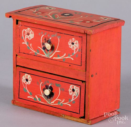 Norwegian painted doll chest of drawers