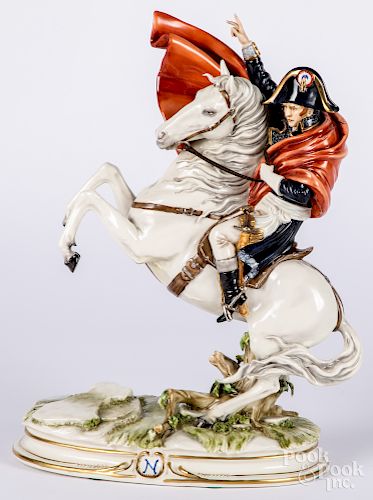Italian Capodimonte Napoleon on horseback figure