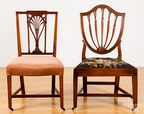 Federal mahogany shieldback dining chair, etc.