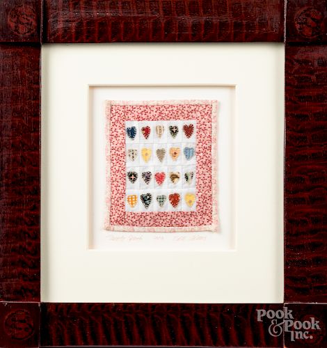 Six Kate Adams miniature quilts