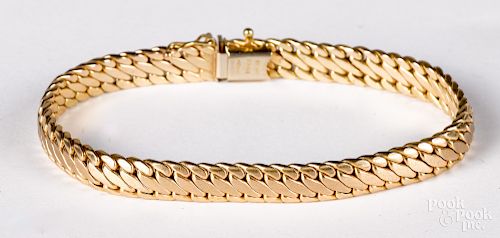 14K gold braided rope bracelet