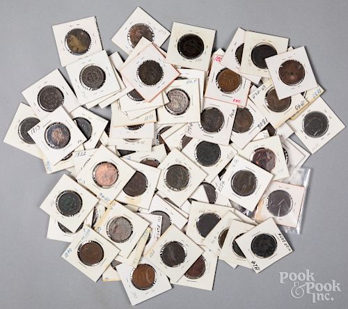 Collection of eighty-three US large cents
