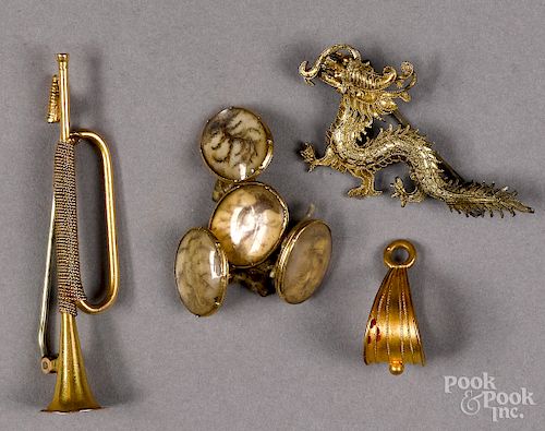 Group of 18K gold antique jewelry