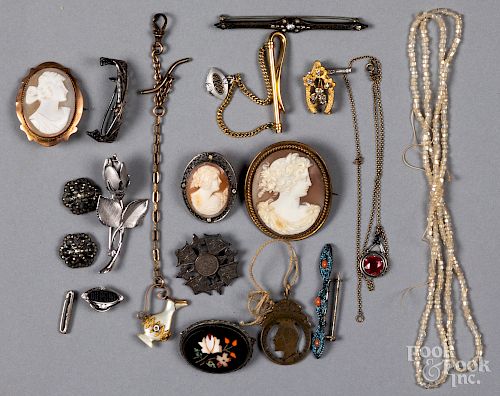 Assorted group of antique jewelry