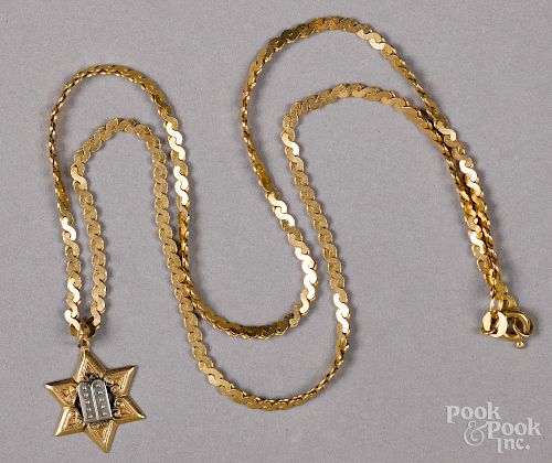14K yellow gold Star of David necklace