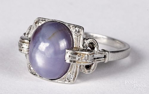 Platinum Iridium star sapphire ring