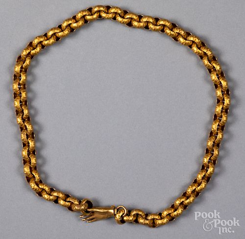 Antique 14K gold link necklace