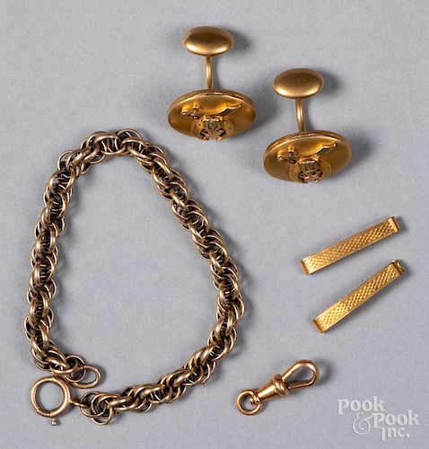Group of 10K gold antique jewelry, etc.