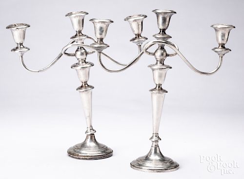 Sterling silver weighted candelabra