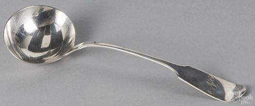 Philadelphia coin silver ladle, ca. 1830, bearing the touch of R&W Wilson, monogrammed N