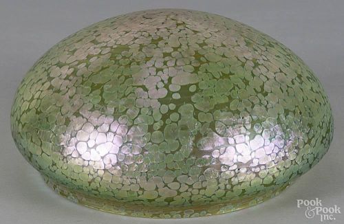Loetz art glass mushroom lamp shade, unsigned, 11 3/4'' dia.