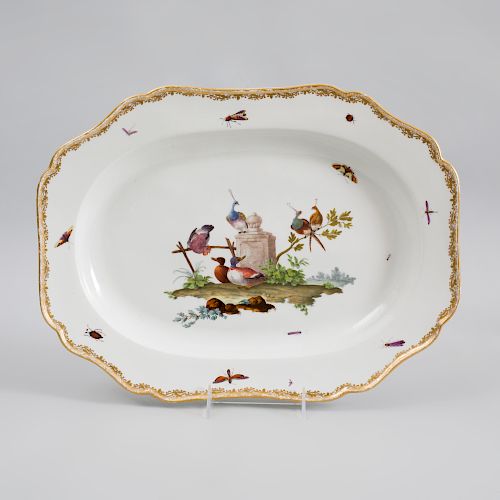 Meissen Porcelain Shaped Rectangular Platter