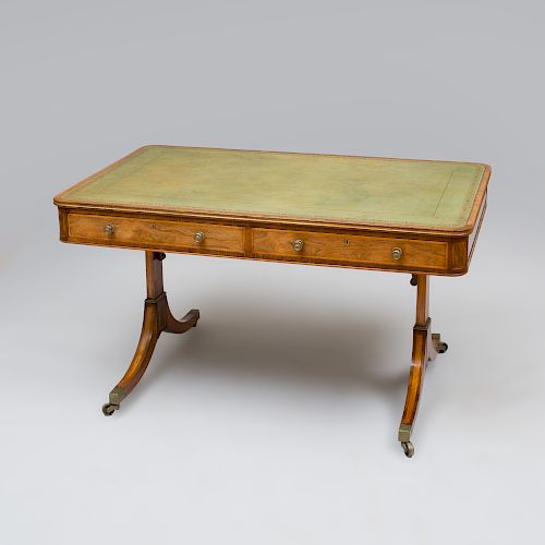 Regency Rosewood and Parcel-Gilt Writing Table